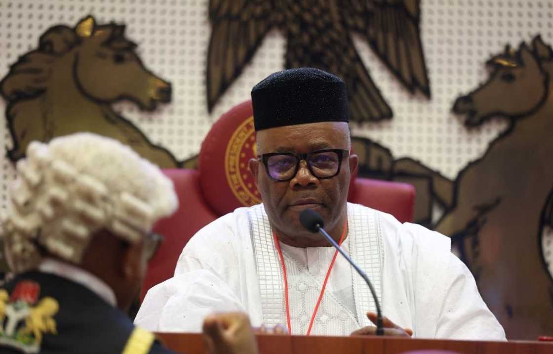 Nigeria's Senate President, Godswill Akpabio, at the National Assembly in Abuja Nigeria's Senate President, Godswill Akpabio, at the National Assembly in Abuja