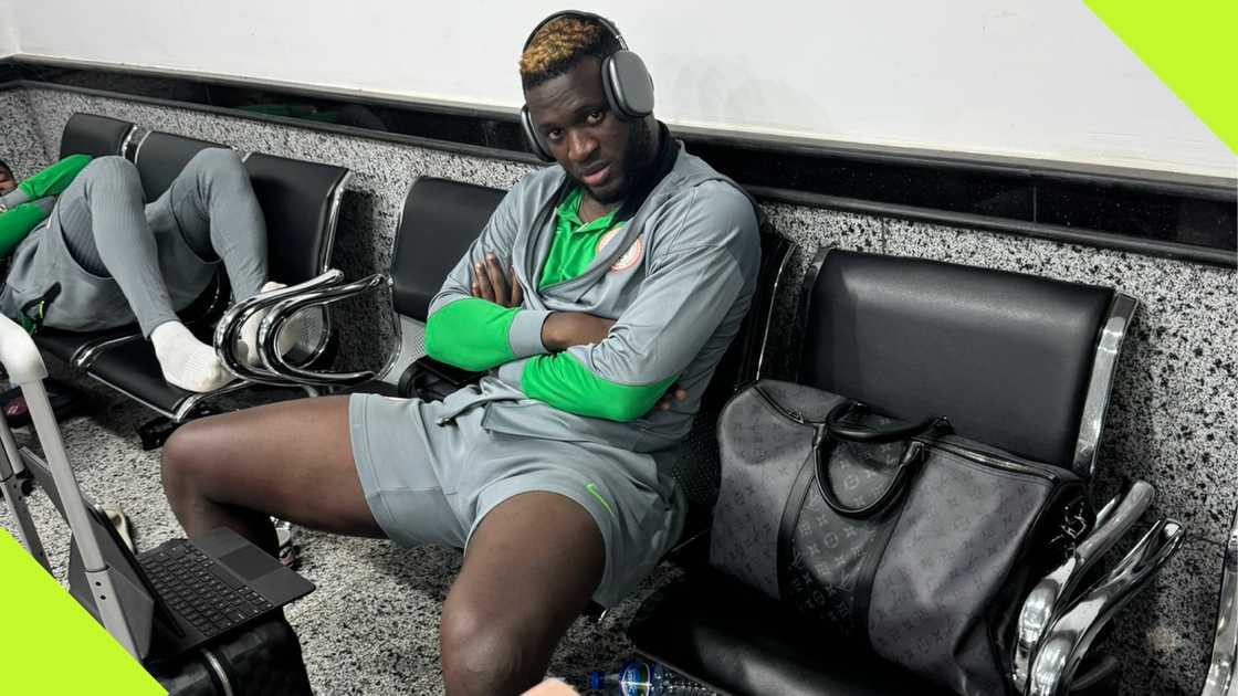Victor Boniface during Super Eagles' airport hostage ordeal in Libya. Victor Boniface during Super Eagles' airport hostage ordeal in Libya.