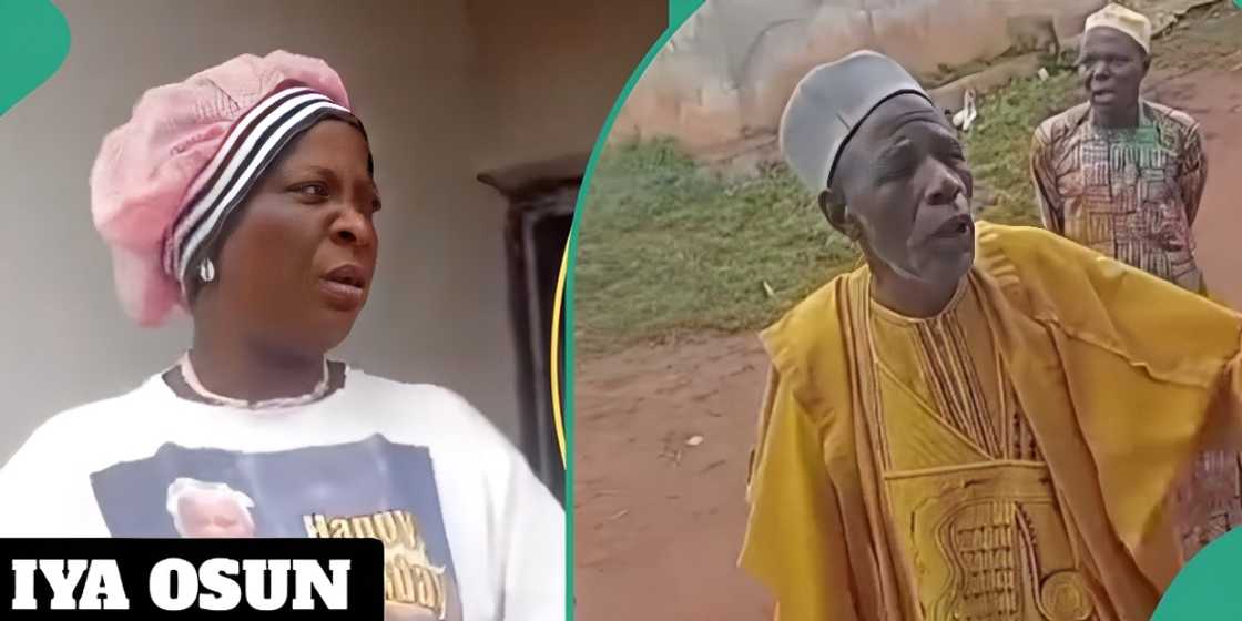 Muslim youths gather outside the Ilorin home of Iya Osun during the tense confrontation.
