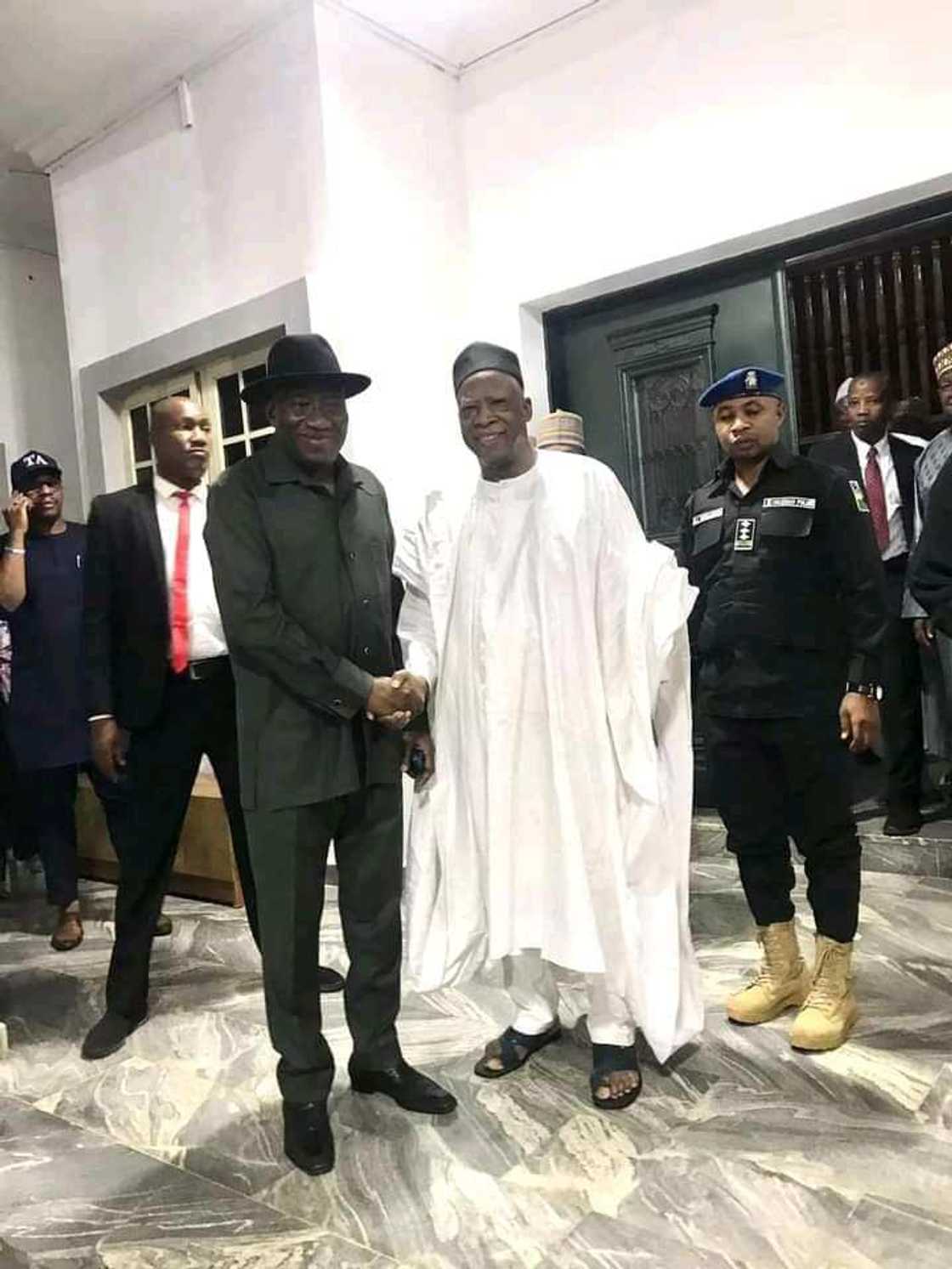 Senator Abdullahi Adamu, APC national chairman, ex-President Goodluck Jonathan, 2023 election