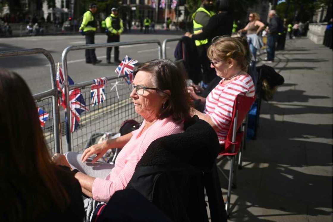 Members of the public were already camping out along the route the procession will take after the funeral Members of the public were already camping out along the route the procession will take after the funeral