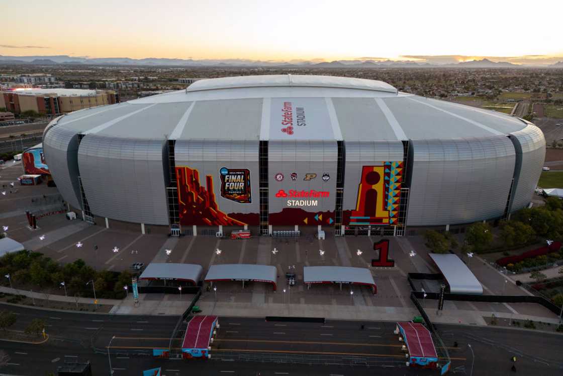 Aerial view of State Farm Stadium Aerial view of State Farm Stadium