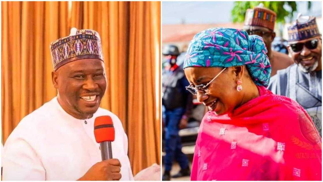 Aisha Binani and Fintiri/Adamawa Governorship Election/INEC Aisha Binani and Fintiri/Adamawa Governorship Election/INEC