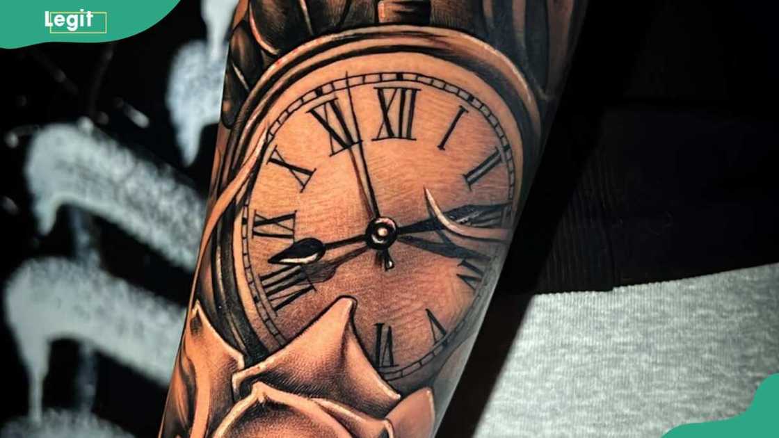 Antique grandfather clock tattoo Antique grandfather clock tattoo