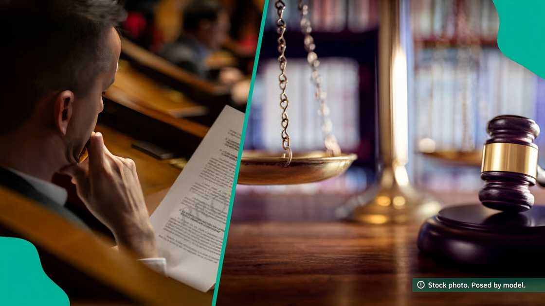 A divorce decree with a wooden gavel, symbolising legal proceedings.