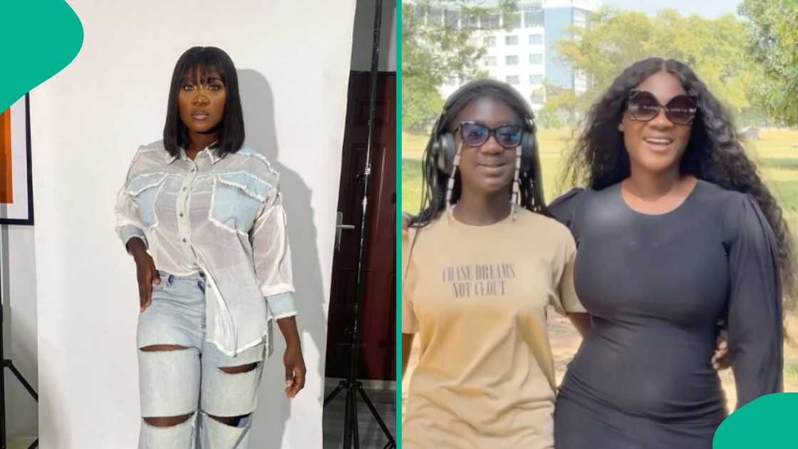 Mercy Johnson surprised over daughter Purity's height.