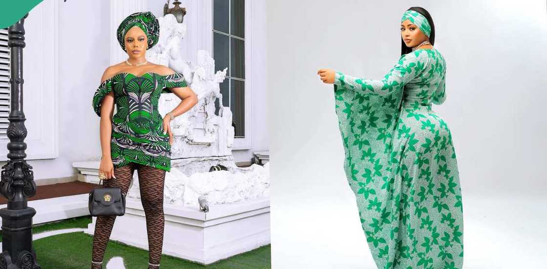 Nancy Isime and Regina Daniels on green outfits