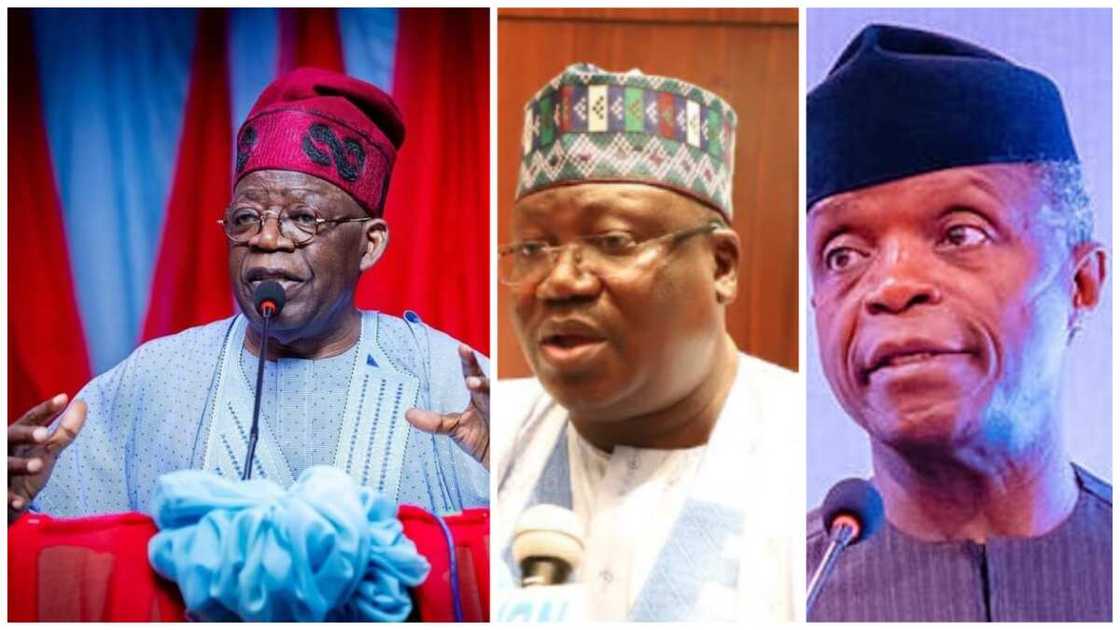 Tinubu, Osinbajo, Lawan, APC presidential ticket, 2023 election