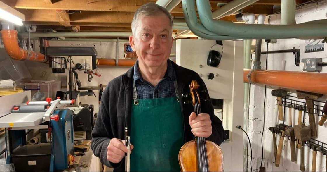 Man makes beautiful violin using pears and berries Man makes beautiful violin using pears and berries