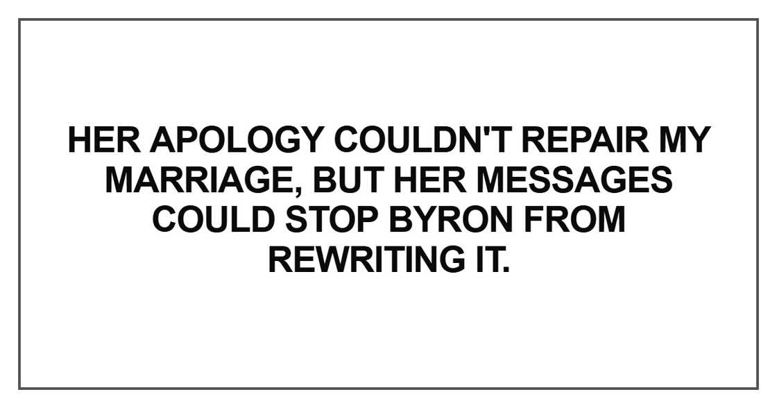 Her apology couldn't repair my marriage