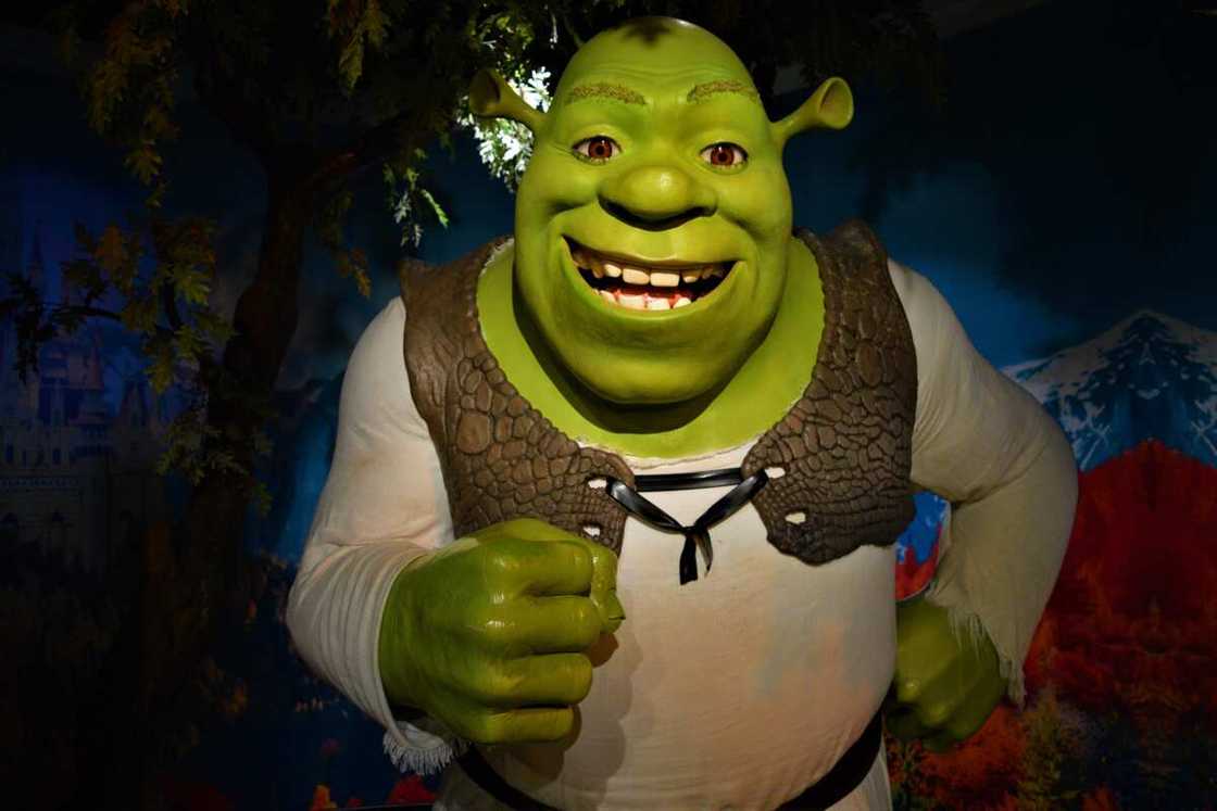 A wax figure of Shrek is seen at Madame Tussauds Wax Museum