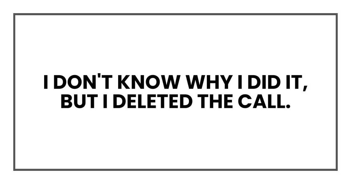 I don't know why I did it, but I deleted the call. I don't know why I did it, but I deleted the call.