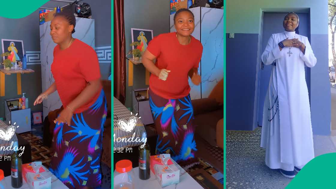 People notice something in video of reverend sister dancing happily in room, react People notice something in video of reverend sister dancing happily in room, react