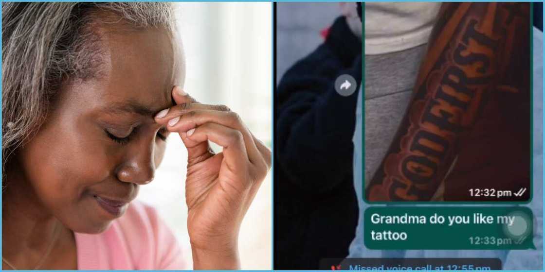 Ghanaian Grandma Threatens To Disown Grandson Over Tattoo On His Arm