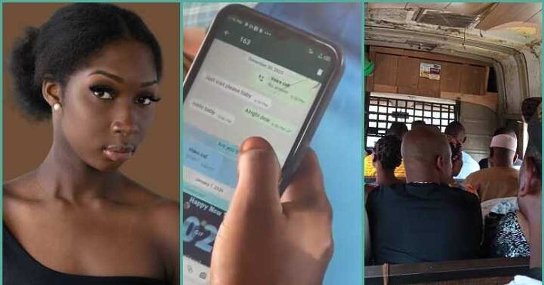 Lady caught deleting chats with man inside public bus Lady caught deleting chats with man inside public bus