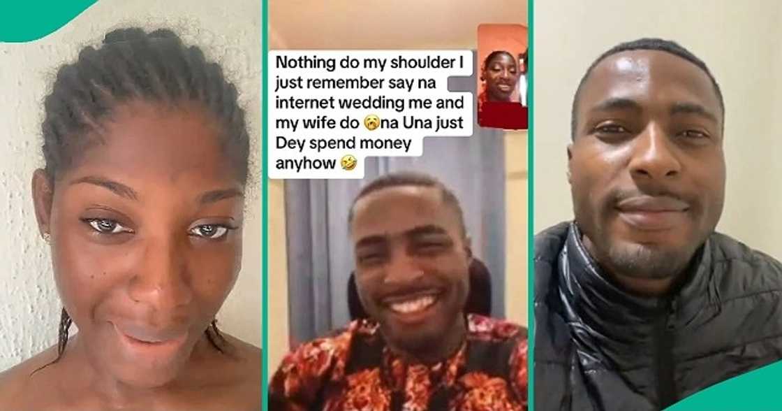 Nigerian man who organised 'internet wedding' with lover posts video online. Nigerian man who organised 'internet wedding' with lover posts video online.