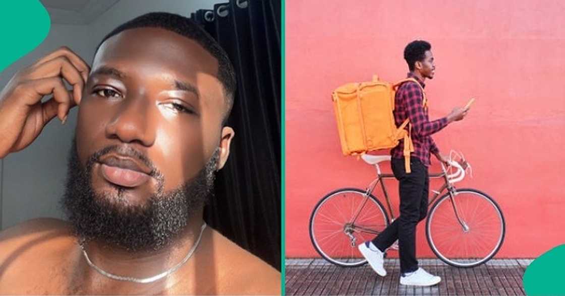 Man emotional as secondary school friend delivers food to him Man emotional as secondary school friend delivers food to him