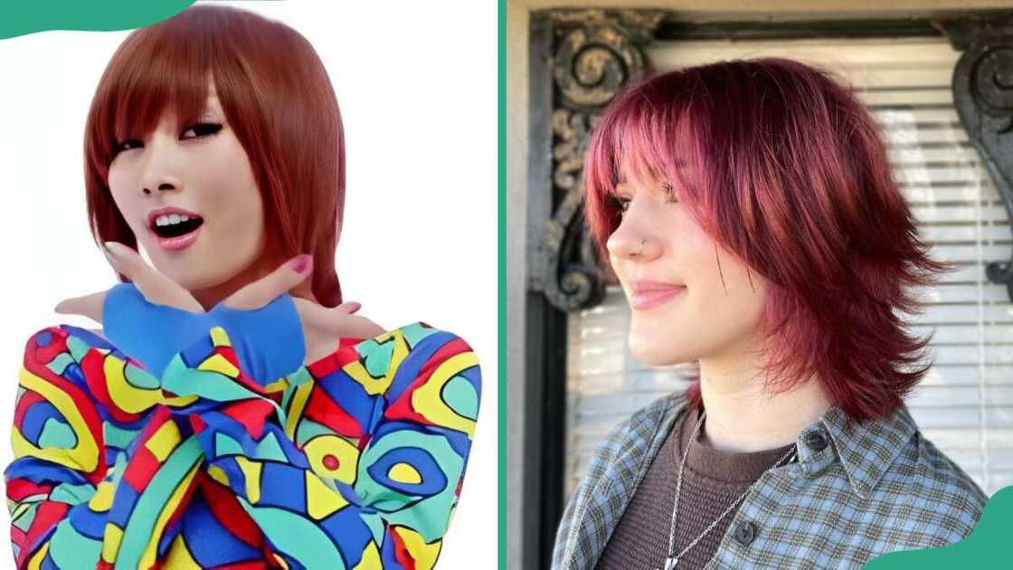 Red short wolf-cut Red short wolf-cut