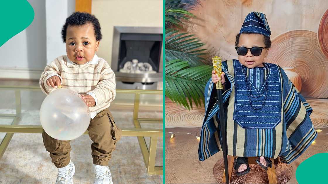 Young boy Hashim rocks classy aso-oke outfit Young boy Hashim rocks classy aso-oke outfit