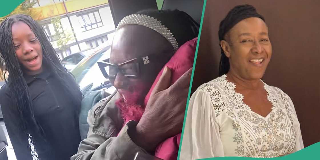 Patience and her granddaughters chat after she visited them abroad. Patience and her granddaughters chat after she visited them abroad.