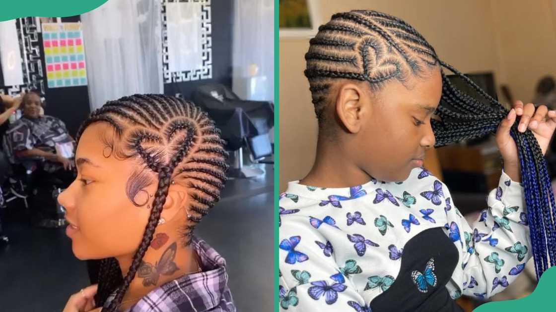 Different angles of straight sided lemonade braids Different angles of straight sided lemonade braids