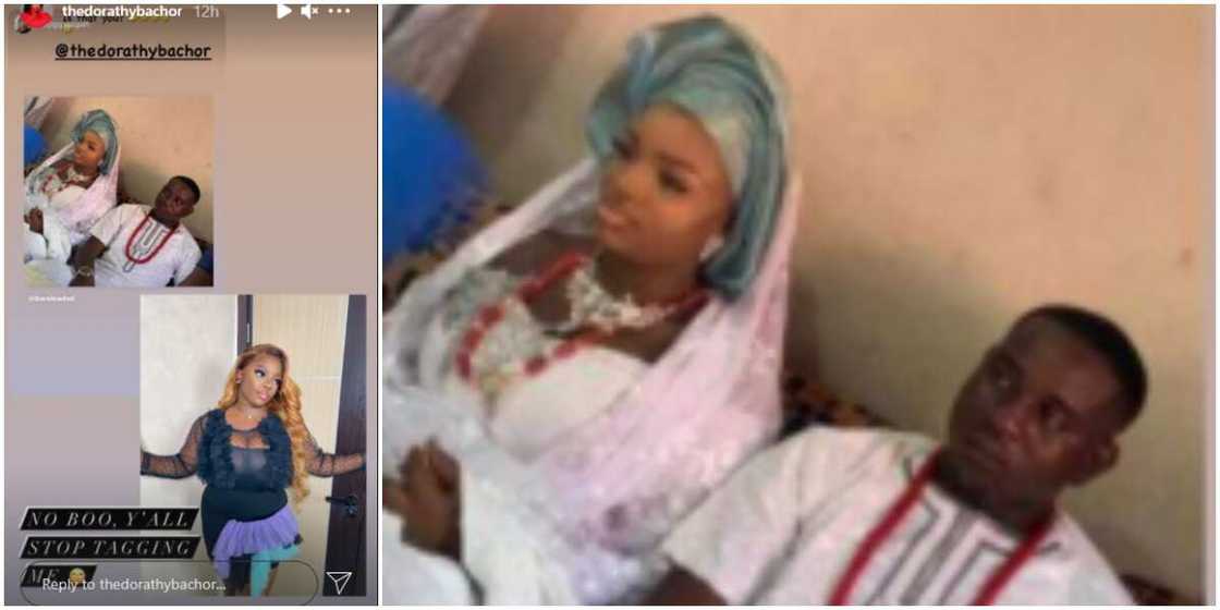 BBNaija's Dorathy reacts as photo of bride who looks like her surfaces on social media BBNaija's Dorathy reacts as photo of bride who looks like her surfaces on social media