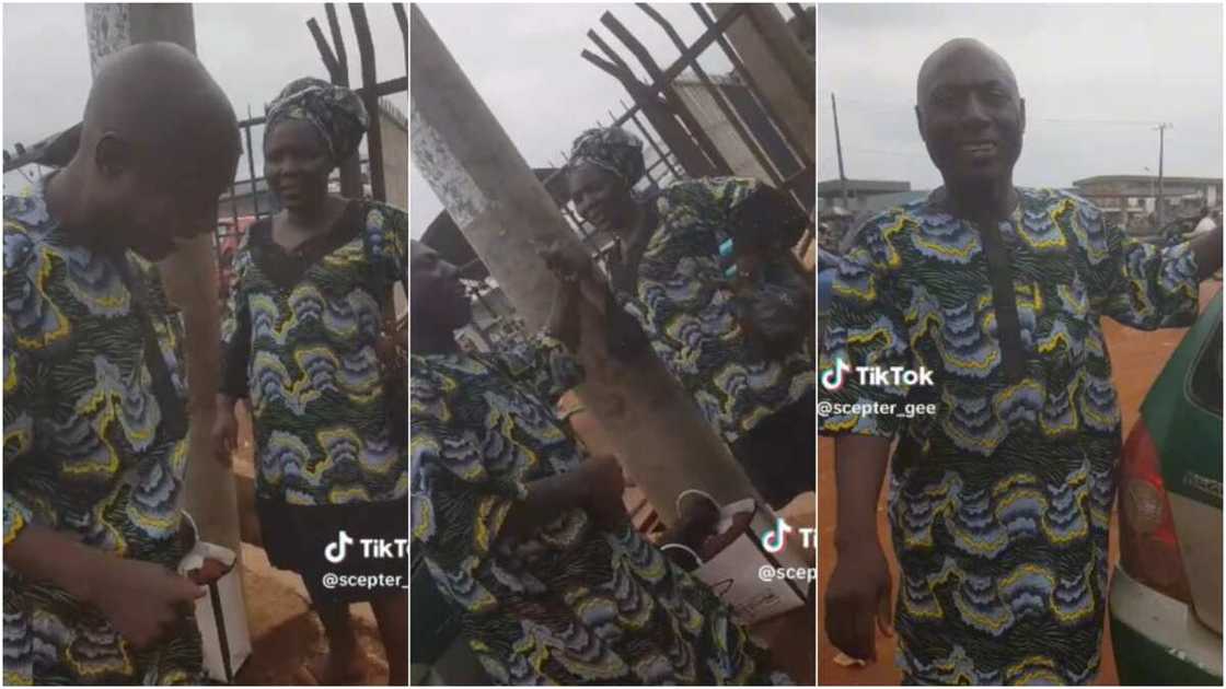 Man returns to meet wife in same outfit Man returns to meet wife in same outfit