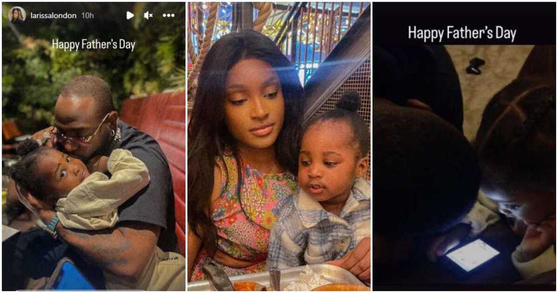 Photos of Davido, Dawson and Larissa London