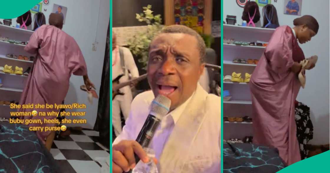 Lady Who Wants To Be a Rich Married Woman Wears Ring, Big Gown and Heels During Hallelujah Challenge