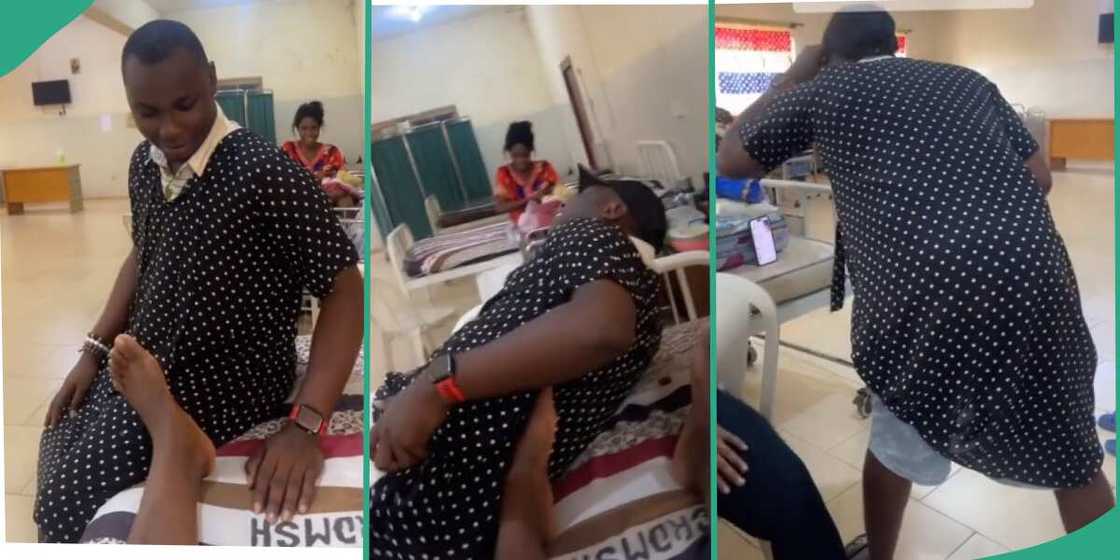 Funny husband, funny man, wife, labour Funny husband, funny man, wife, labour