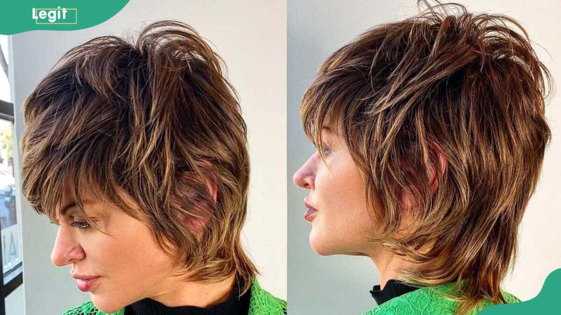 Short wolf-cut shag Short wolf-cut shag