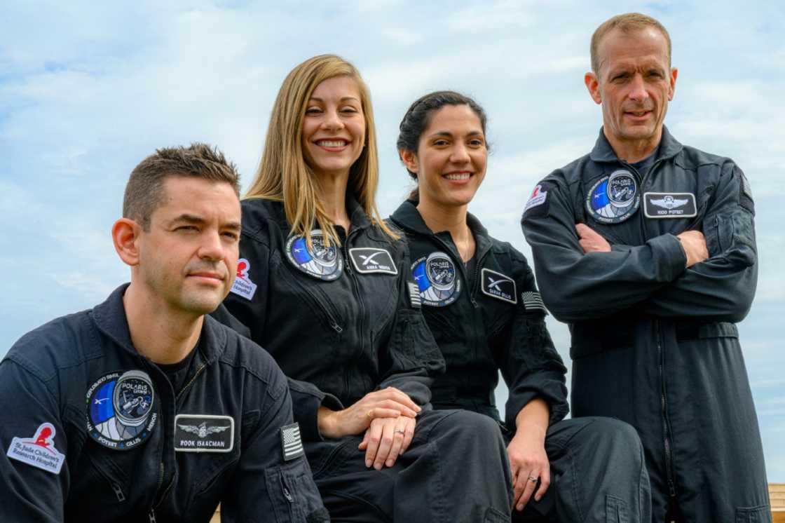 The SpaceX Polaris Dawn crew (from L) Mission Commander Jared Isaacman, Mission Commander; Mission Specialist and Medical Officer Anna Menon; Mission Specialist  Sarah Gillis; and Mission Pilot Scott Poteet The SpaceX Polaris Dawn crew (from L) Mission Commander Jared Isaacman, Mission Commander; Mission Specialist and Medical Officer Anna Menon; Mission Specialist  Sarah Gillis; and Mission Pilot Scott Poteet