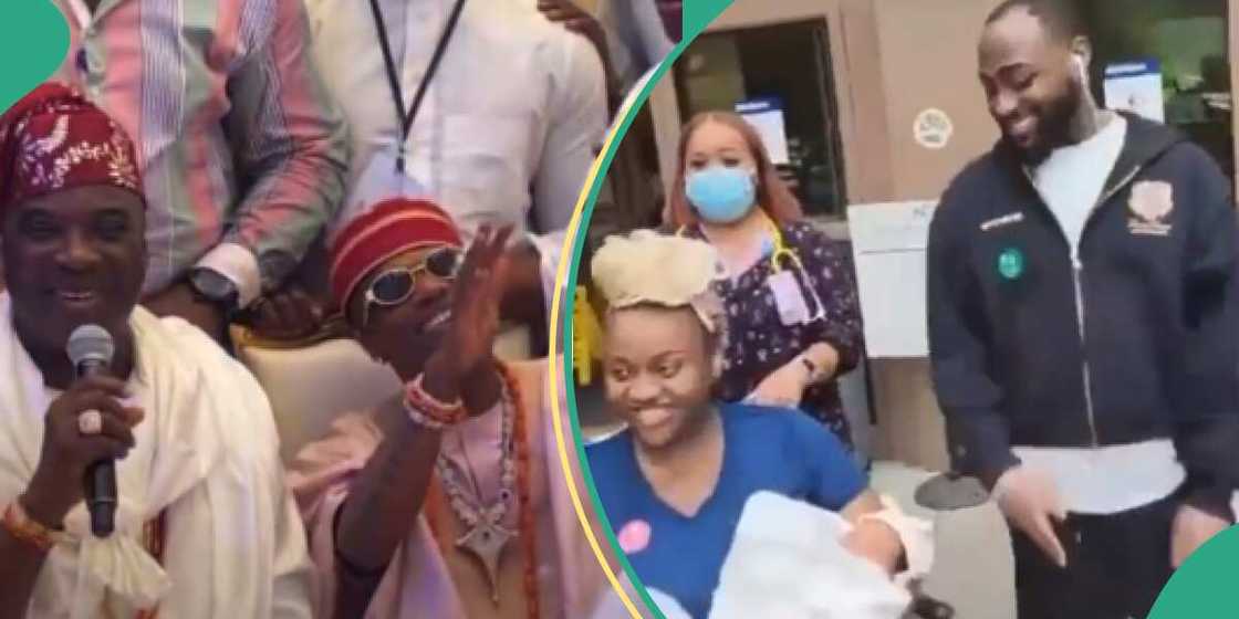 Davido sends well-wishes to Wizkid at his mum's burial party. Davido sends well-wishes to Wizkid at his mum's burial party.