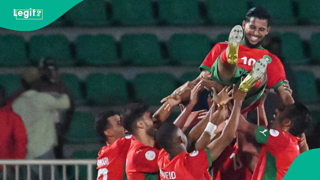 Players of Morocco celebrate after a goal during Africa Cup of Nations Group A football match between Morocco and Zambia at Nyayo National Stadium in Nairobi, Kenya on August 14, 2025. Players of Morocco celebrate after a goal during Africa Cup of Nations Group A football match between Morocco and Zambia at Nyayo National Stadium in Nairobi, Kenya on August 14, 2025.