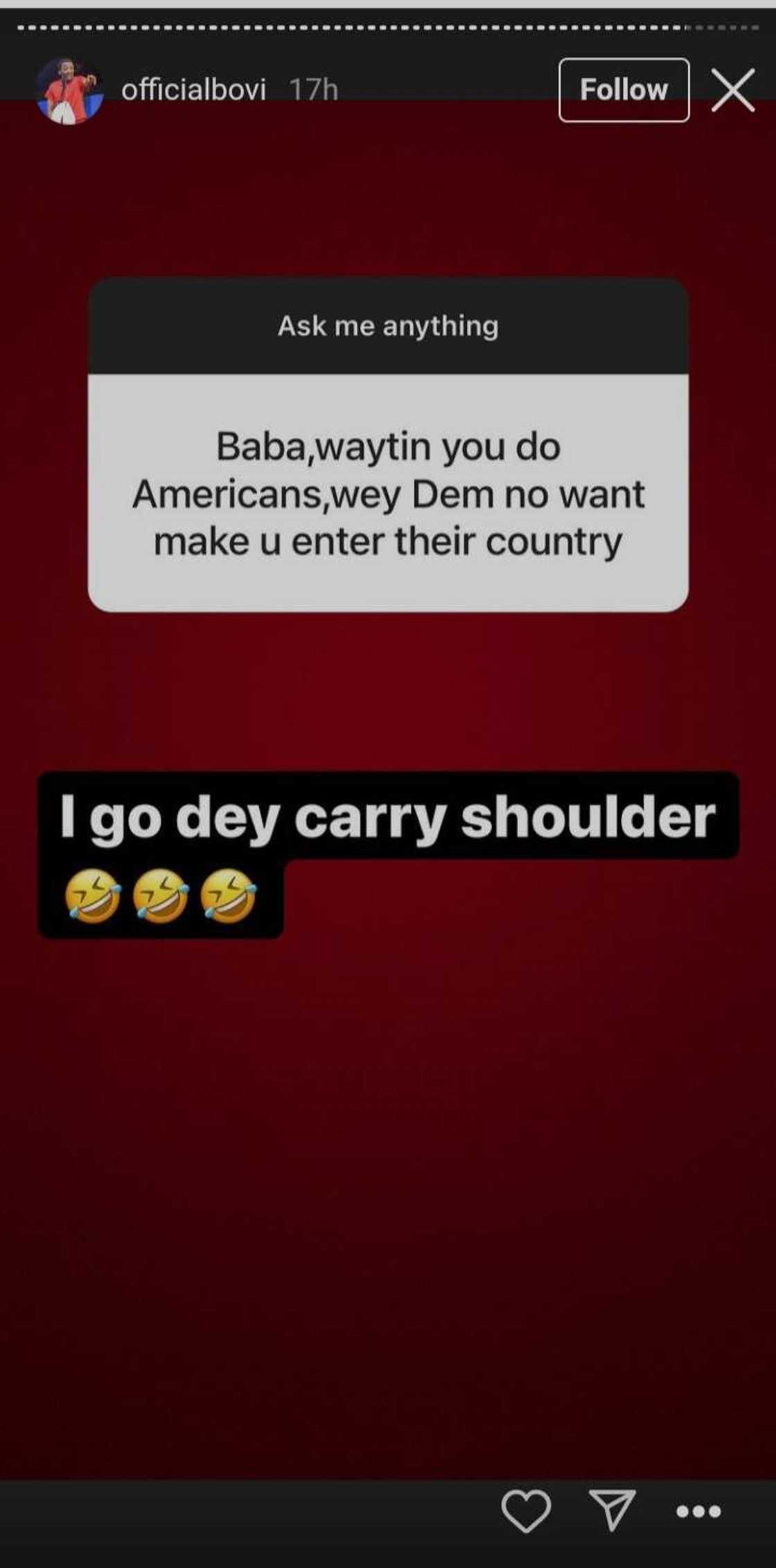 Bovi opens up on why he can’t perform in the US