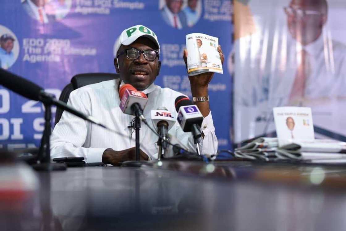 Edo Election: Ize-Iyamu slams Obaseki over destruction of billboards, campaign posters