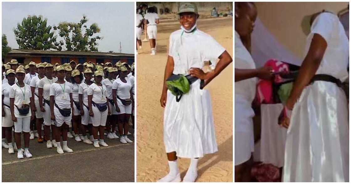 Video shows Oyo state corps member rocking long skirt in camp, wows many Video shows Oyo state corps member rocking long skirt in camp, wows many