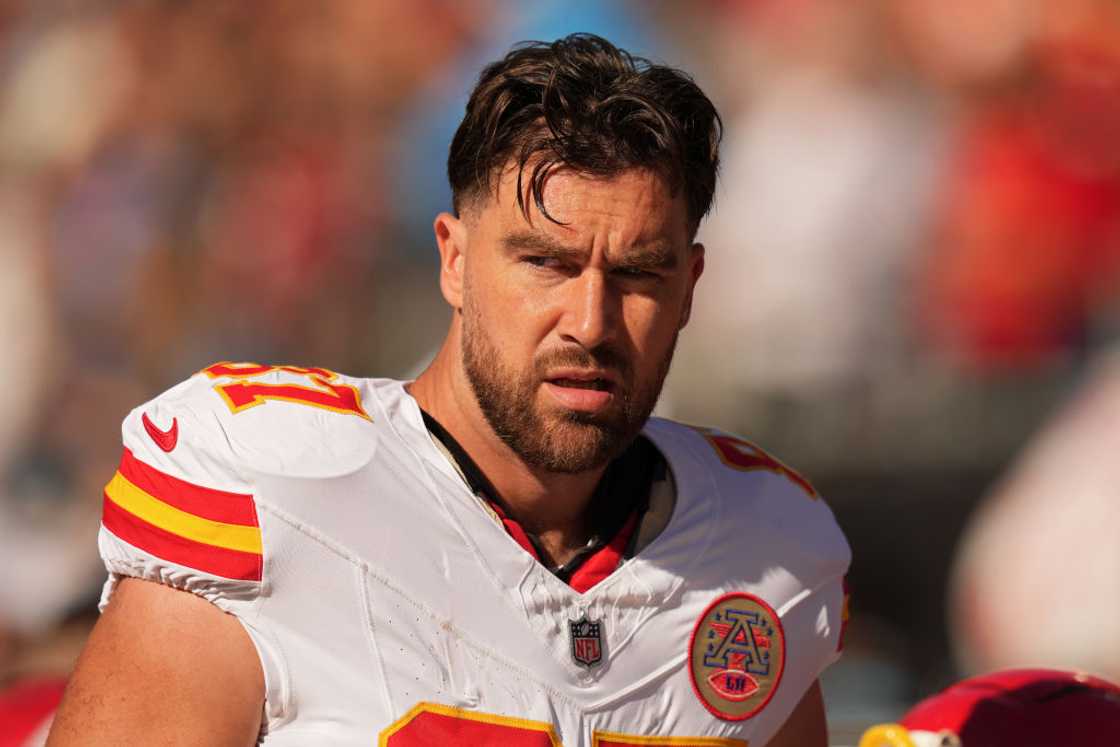 Travis Kelce at Bank of America Stadium in Charlotte, North Carolina. Travis Kelce at Bank of America Stadium in Charlotte, North Carolina.