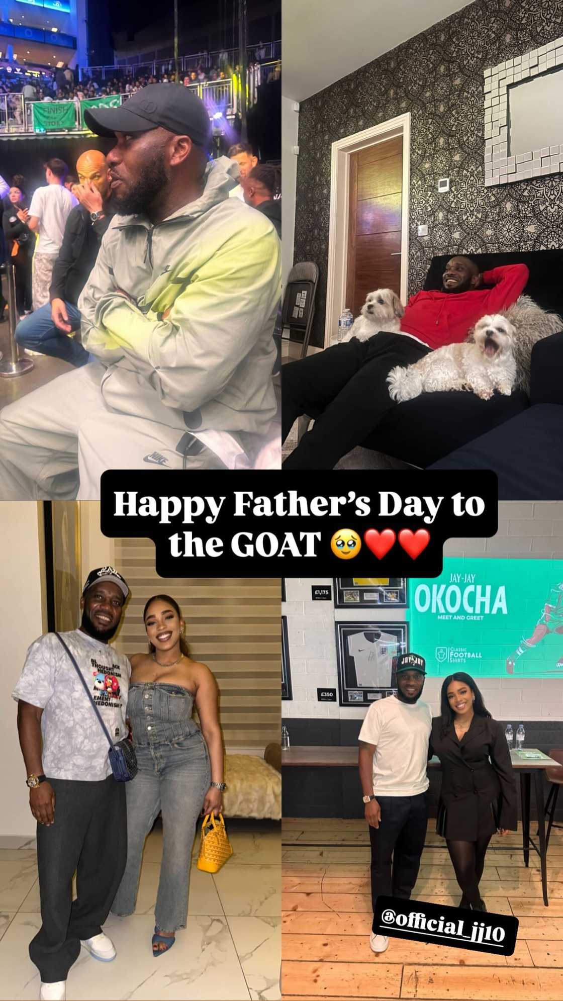 JJ Okocha, Daniella Okocha, Father's Day, London, England. JJ Okocha, Daniella Okocha, Father's Day, London, England.