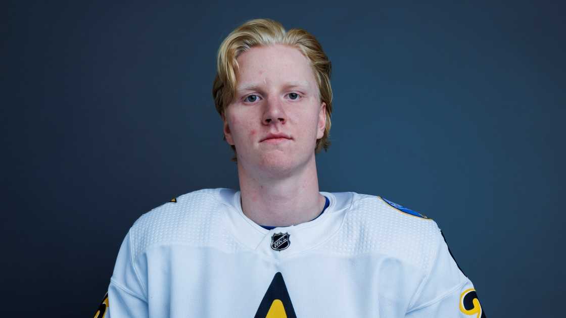 Rasmus Dahlin of the Buffalo Sabres poses for his portrait. Rasmus Dahlin of the Buffalo Sabres poses for his portrait.