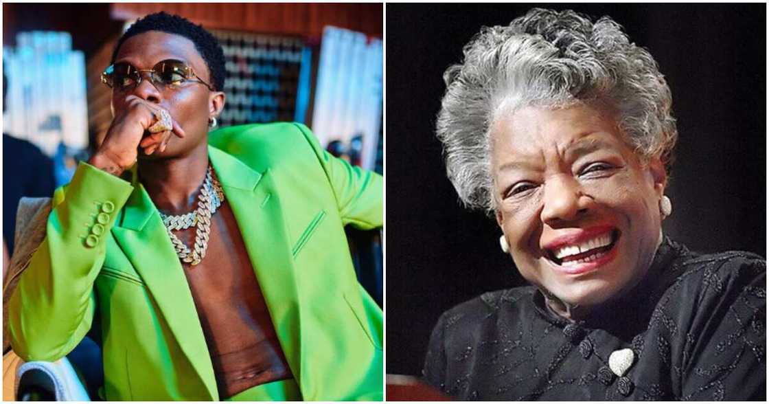 Singer Wizkid and late Maya Angelou Singer Wizkid and late Maya Angelou