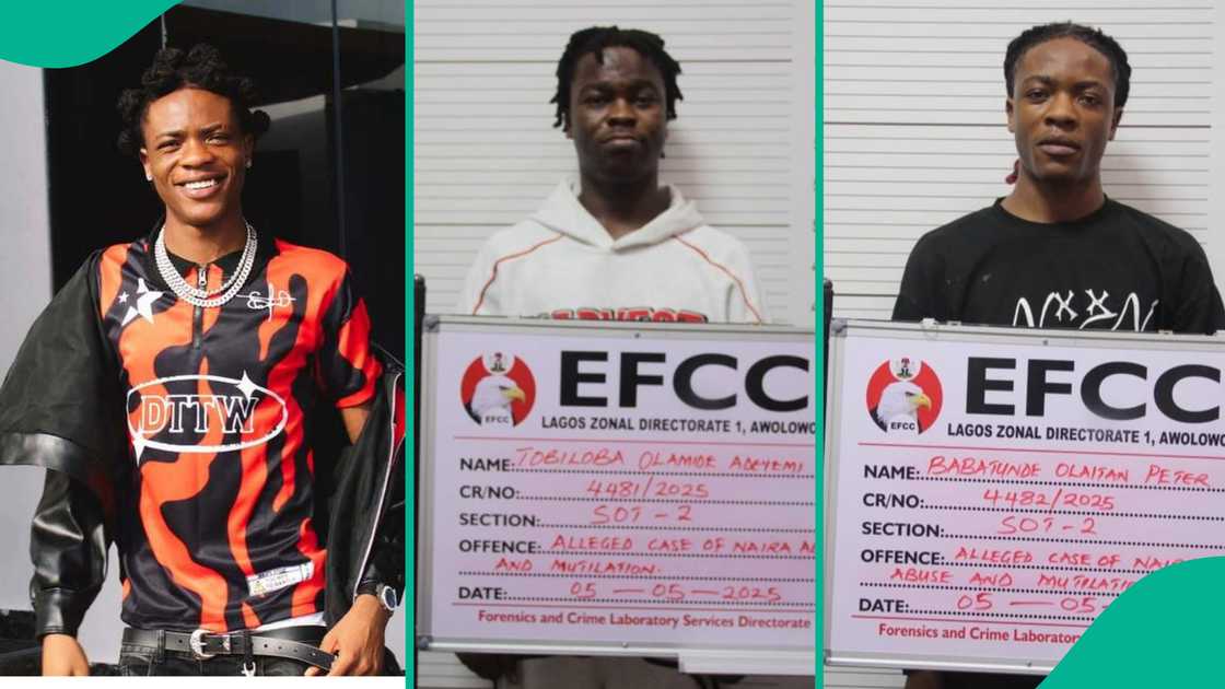 Justice Alexander Owoeye of the Federal High Court sitting in Ikoyi, Lagos state, jails Tee Dollar and Tobi Nation for naira abuse after being arraigned by the EFCC. Justice Alexander Owoeye of the Federal High Court sitting in Ikoyi, Lagos state, jails Tee Dollar and Tobi Nation for naira abuse after being arraigned by the EFCC.