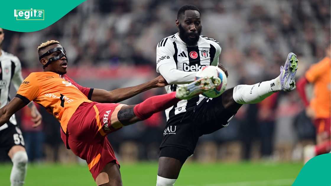 Victor Osimhen, Arthur Masuaku, Besiktas, Galatasaray, Tupras Stadium, Istanbul, Turkiye. Victor Osimhen, Arthur Masuaku, Besiktas, Galatasaray, Tupras Stadium, Istanbul, Turkiye.