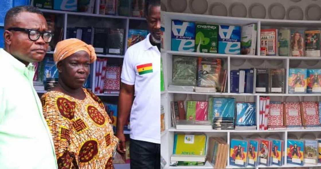 Alumni of UPSA give woman fully-stocked stationery shop & money