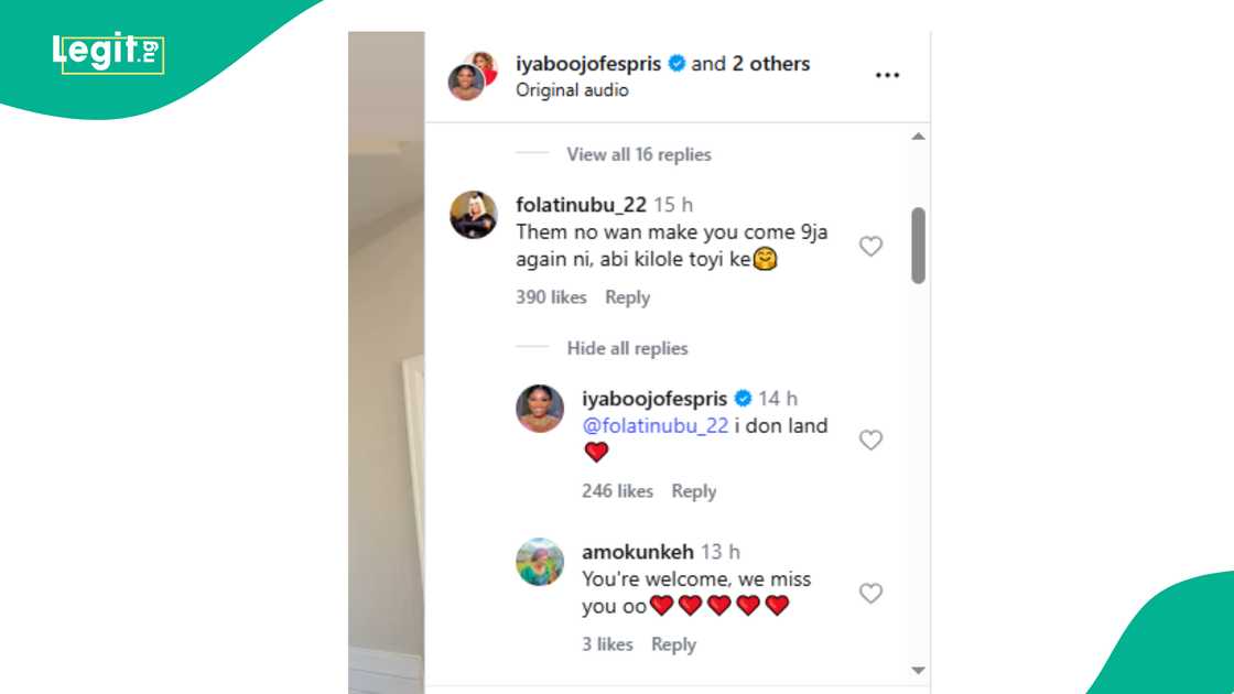 Nollywood actress Iyabo Ojo responds to fan who asked when she would return to Nigeria. Nollywood actress Iyabo Ojo responds to fan who asked when she would return to Nigeria.