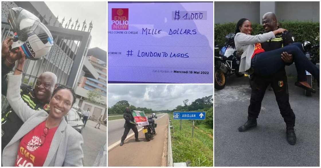 Kunle Adeyanju latest, Kunle Adeyanju, Zenab, Ivorian lady, End Polio, London to Lagos biker Kunle Adeyanju, N415k, $1, 000 Kunle Adeyanju latest, Kunle Adeyanju, Zenab, Ivorian lady, End Polio, London to Lagos biker Kunle Adeyanju, N415k, $1, 000