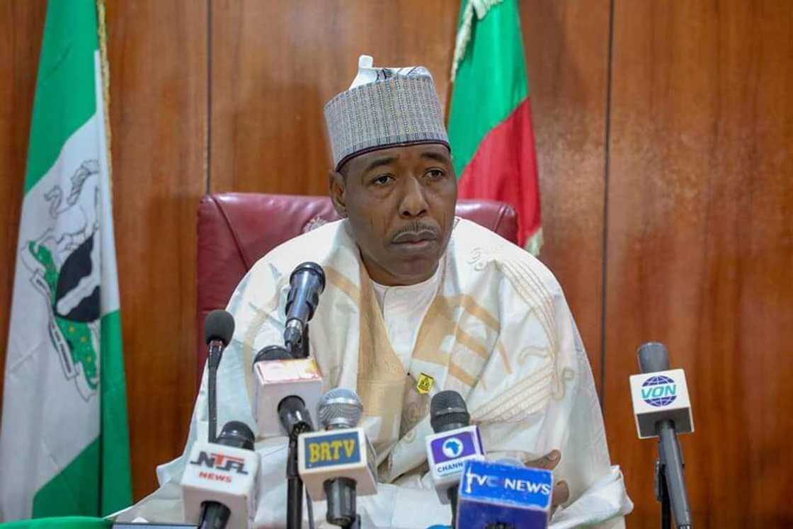 Governor Zulum in a press conference