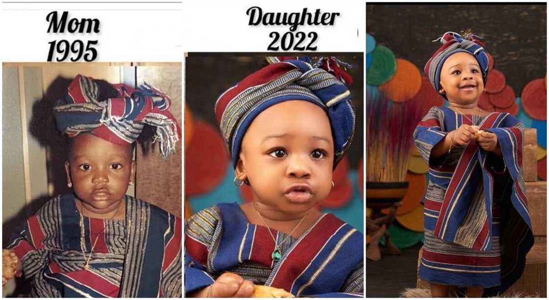Black baby girl in Aso-oke dress, Tomike Adeoye's daughter. Black baby girl in Aso-oke dress, Tomike Adeoye's daughter.