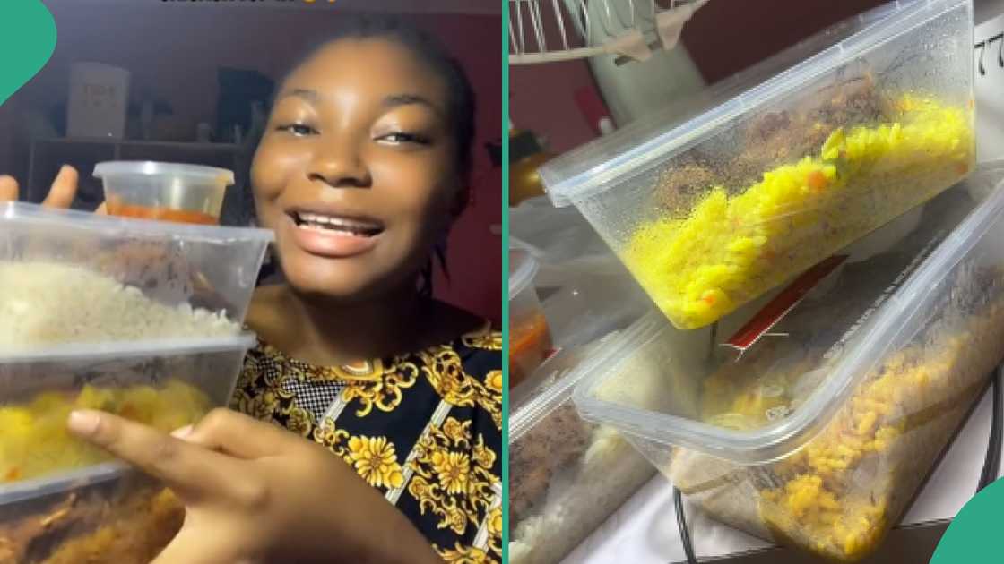 Reactions as lady shows rice and chicken she got for N1k Reactions as lady shows rice and chicken she got for N1k