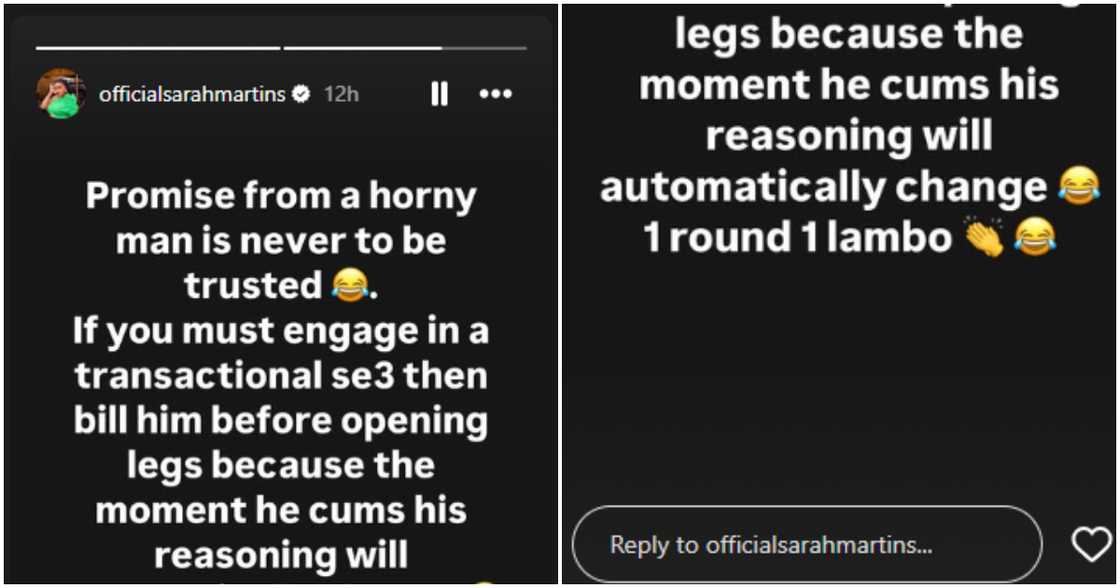 Sarah Martins reacts to Burna Boy and Sophia Egbueje’s Lamborghini drama Sarah Martins reacts to Burna Boy and Sophia Egbueje’s Lamborghini drama